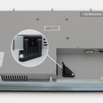 23" Widescreen Panel Mount Industrial Monitors and IP65/IP66 Rugged Touch Screens, AC cable exit view